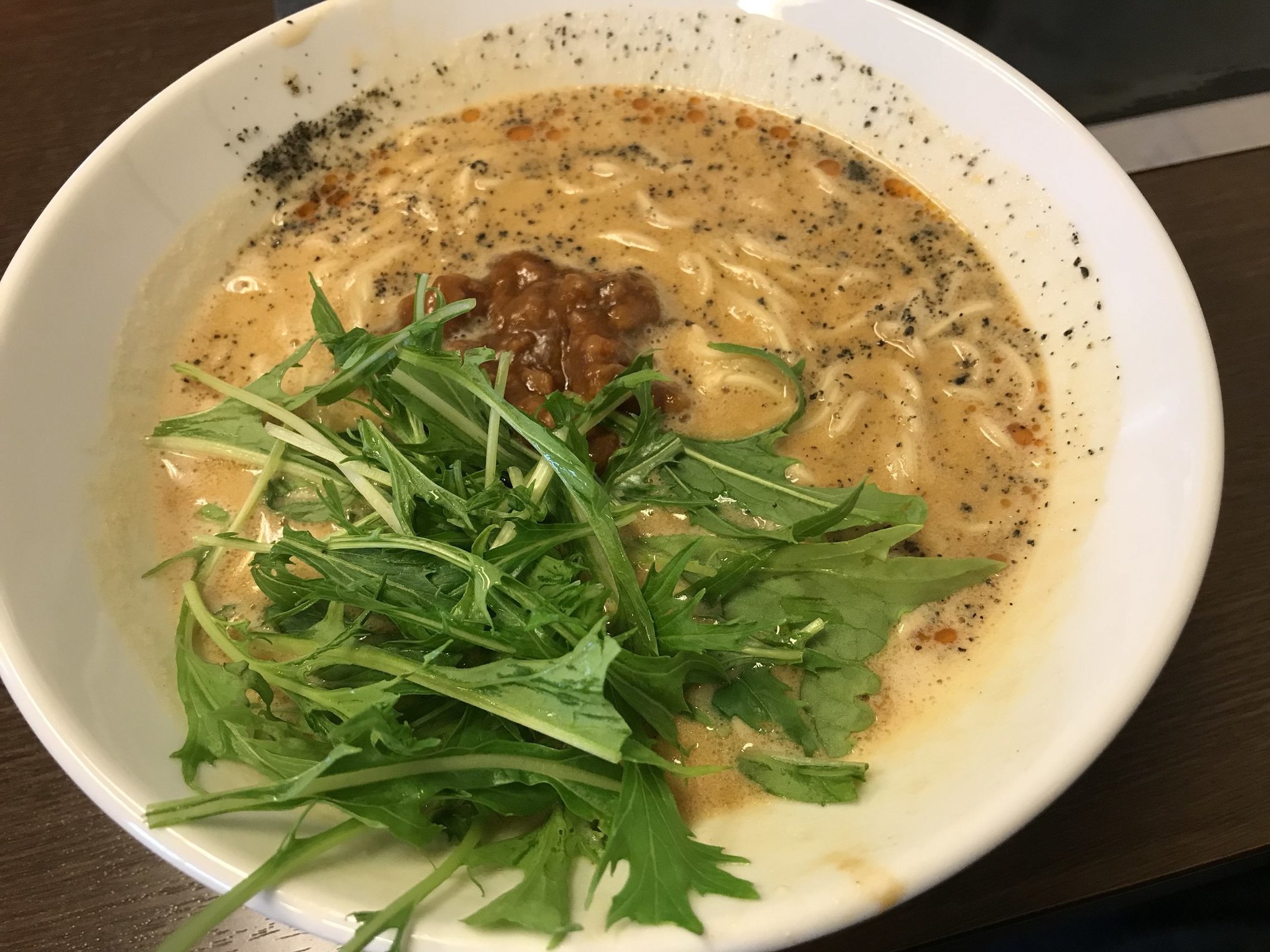 関西　京都　木須川市　ラーメン　まがり　担々麺　オリジナル　クリーミー　豆乳　スープ　画像